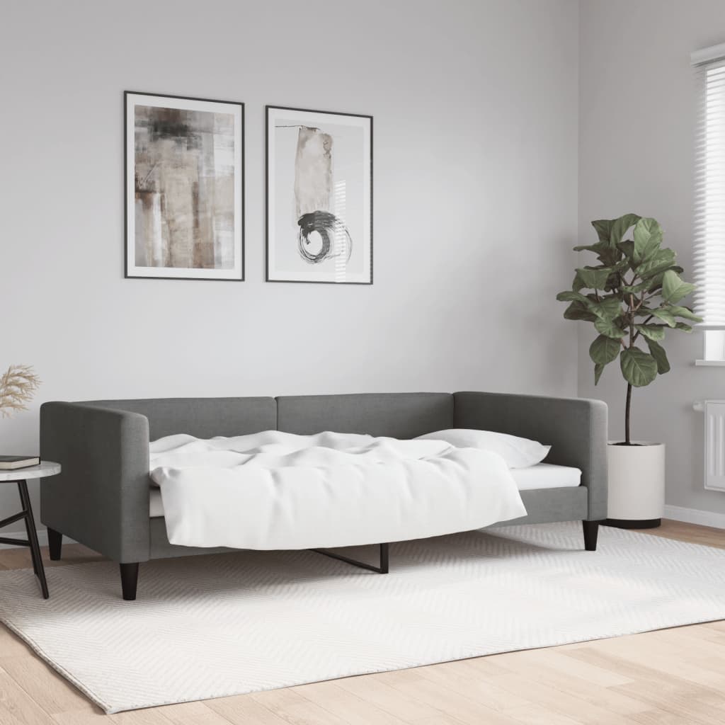 daybed 100x190 cm stof mørkegrå