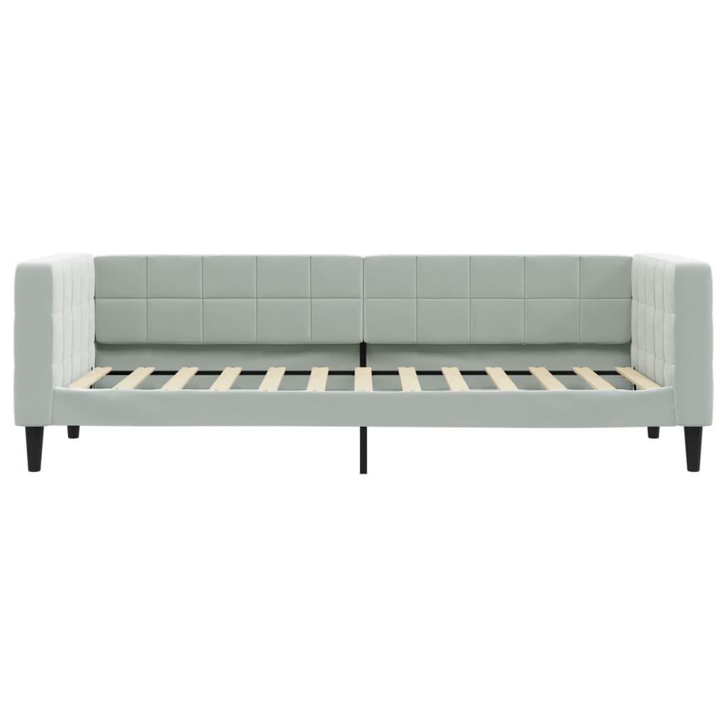 daybed 80x200 cm velour lysegrå