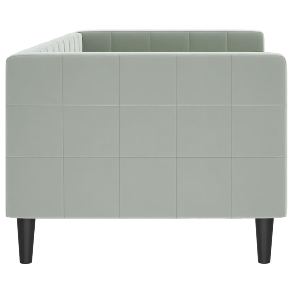daybed 80x200 cm velour lysegrå