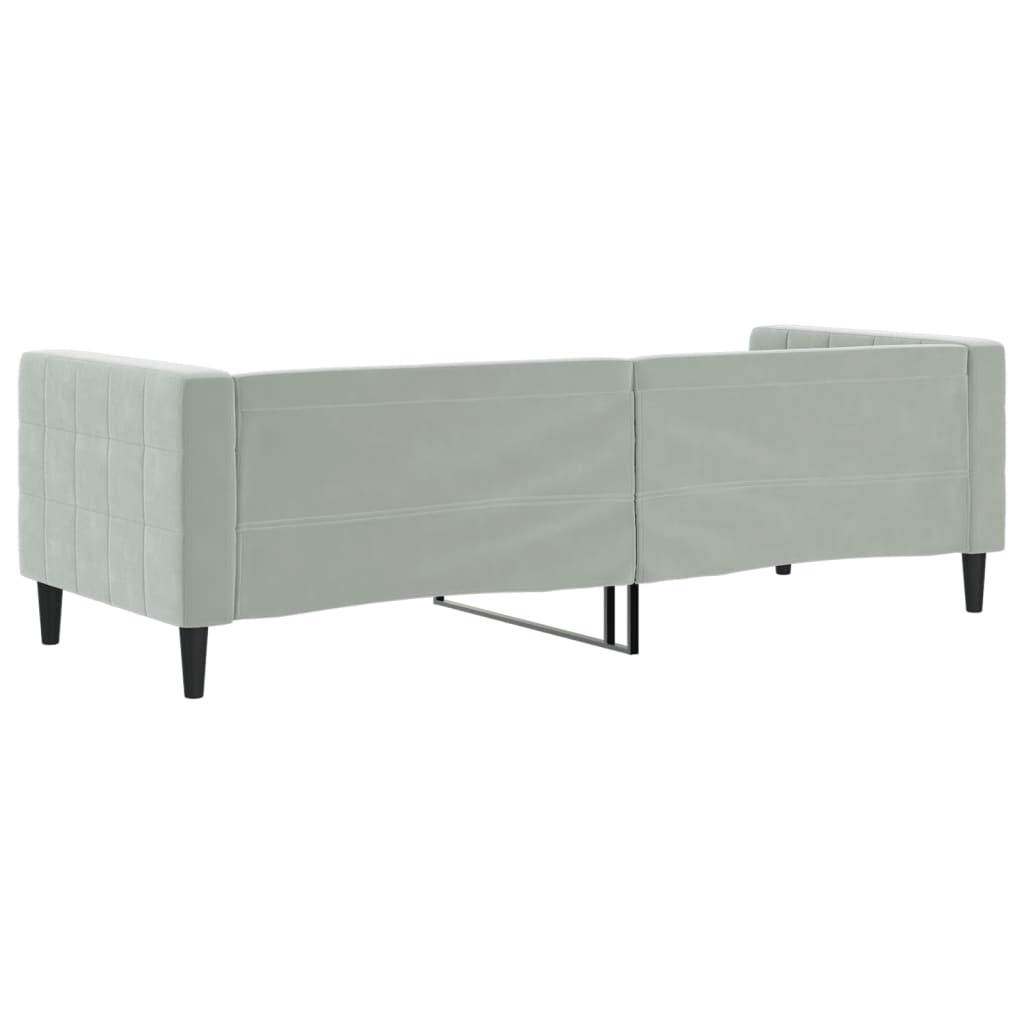daybed 80x200 cm velour lysegrå