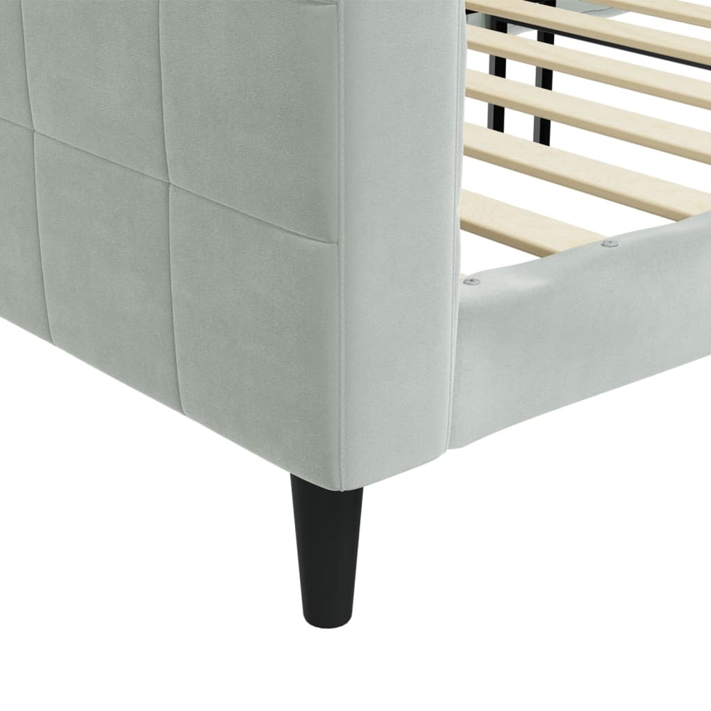 daybed 80x200 cm velour lysegrå