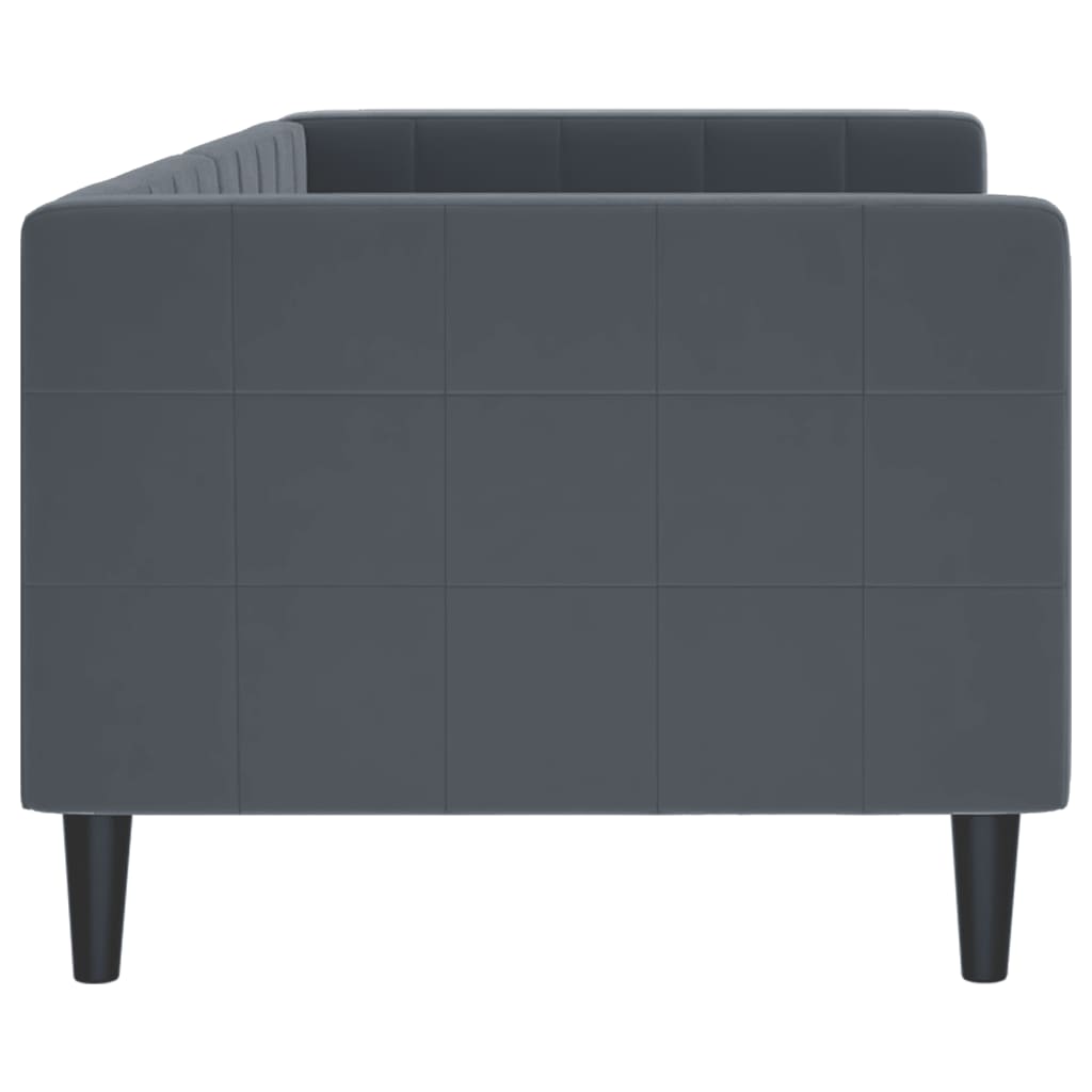 daybed 80x200 cm velour mørkegrå