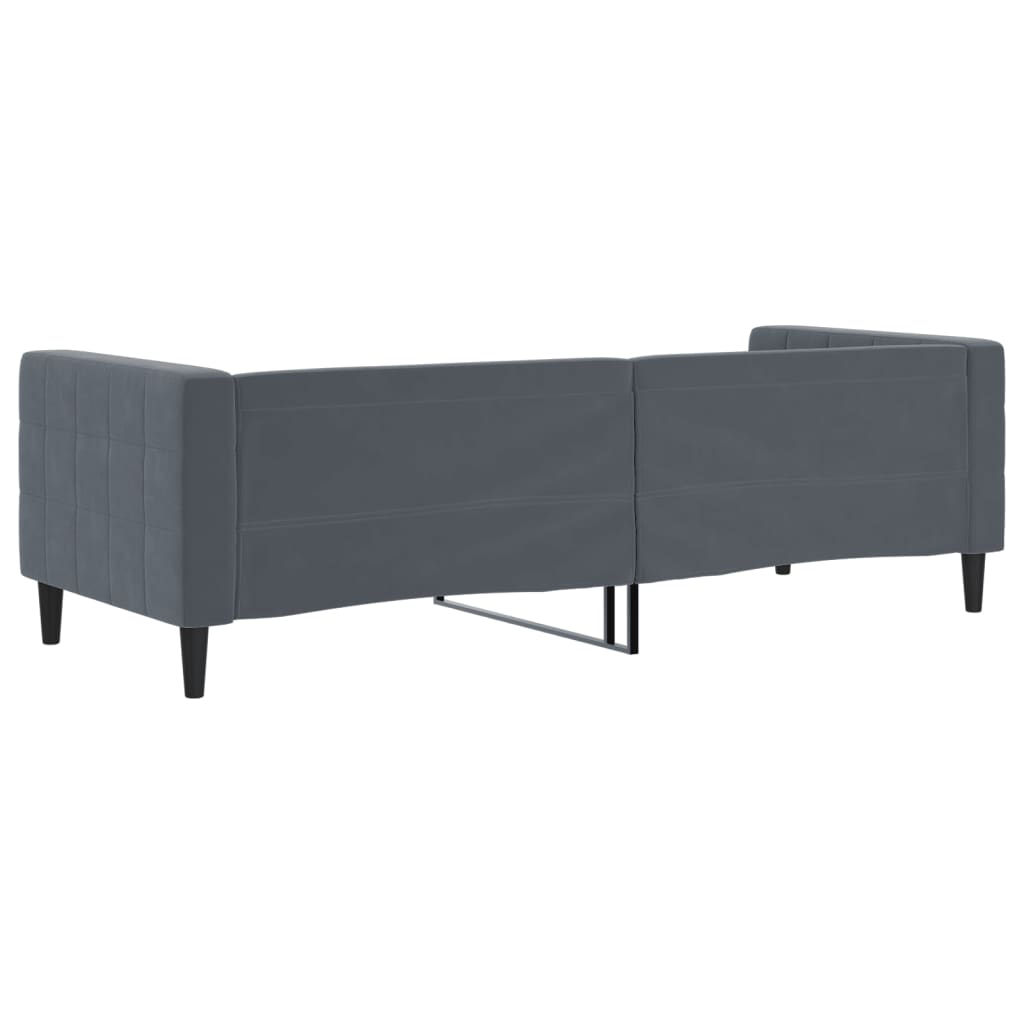 daybed 80x200 cm velour mørkegrå