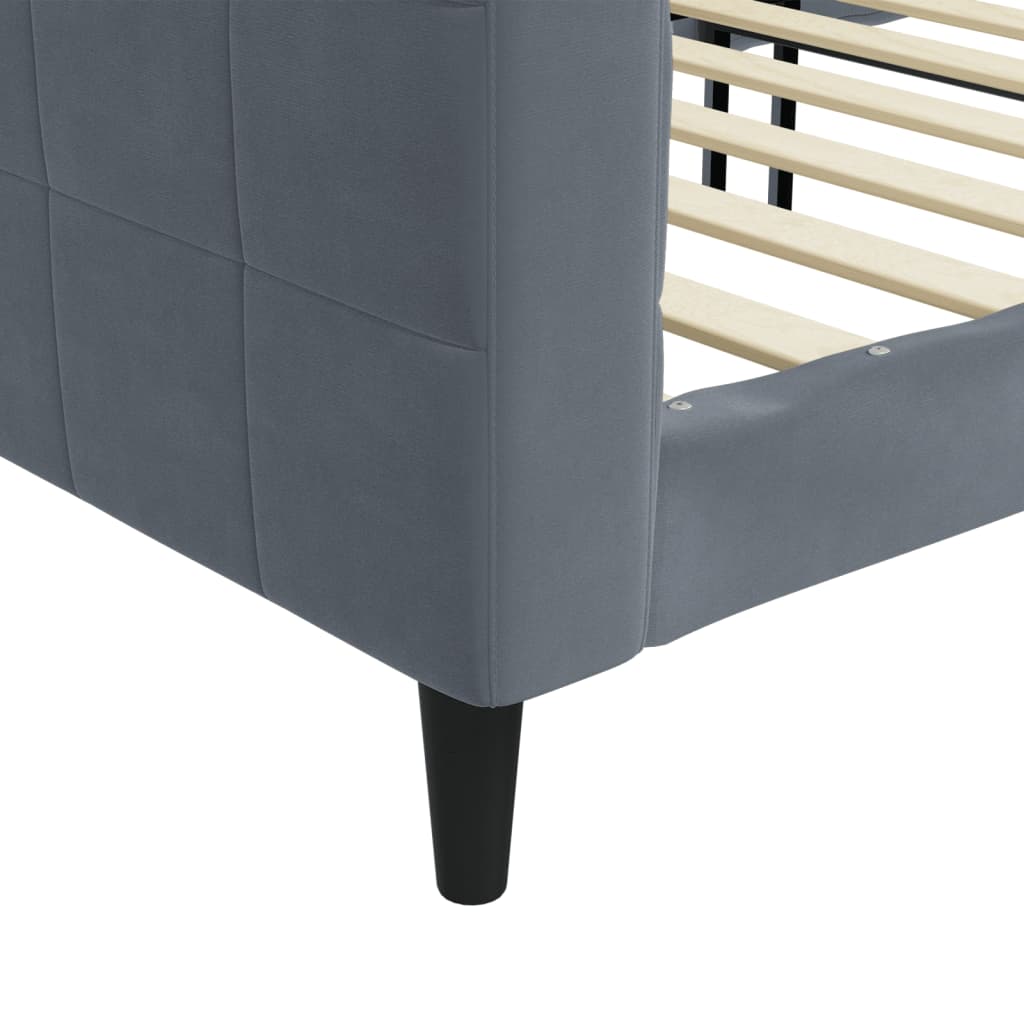 daybed 80x200 cm velour mørkegrå
