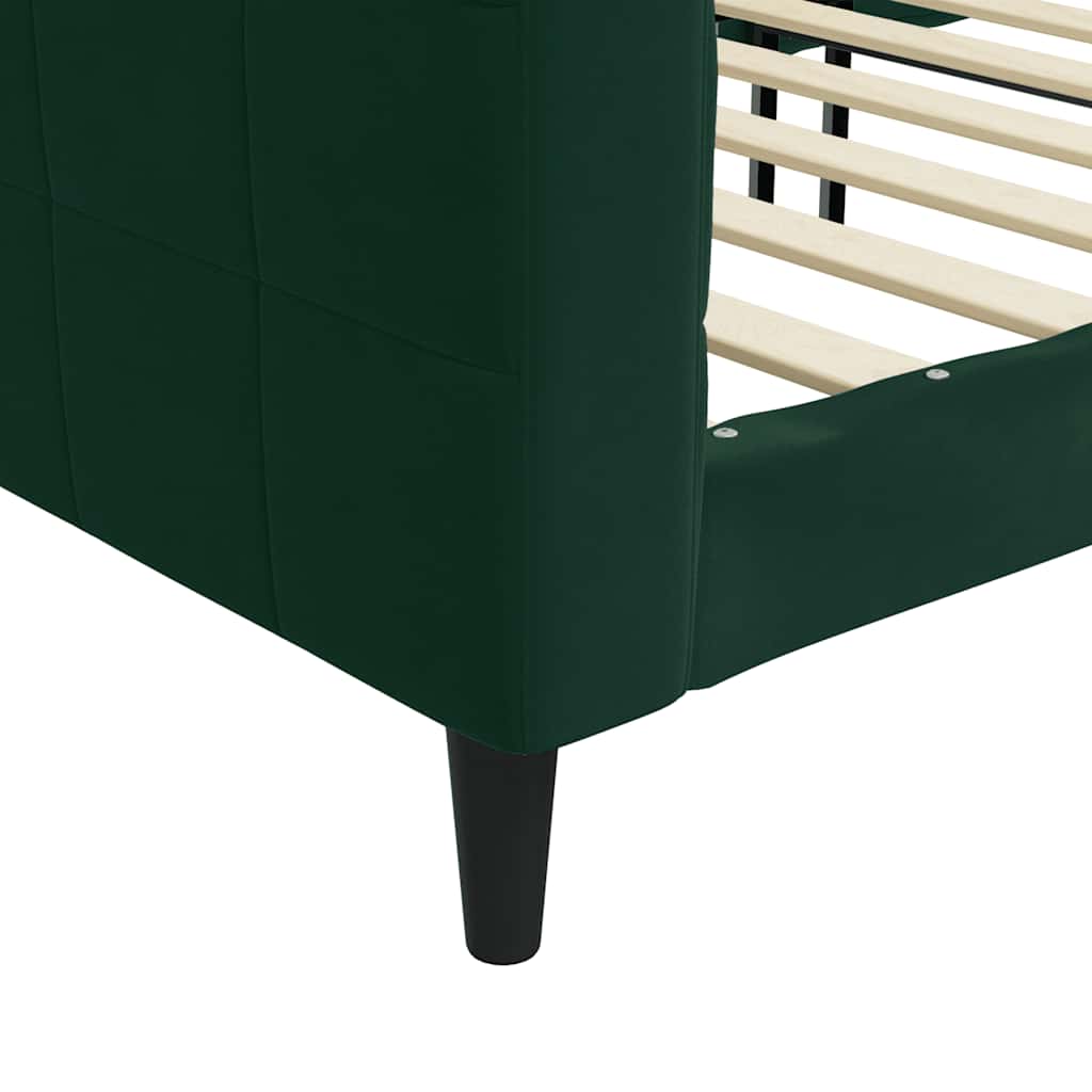 daybed 80x200 cm velour mørkegrøn