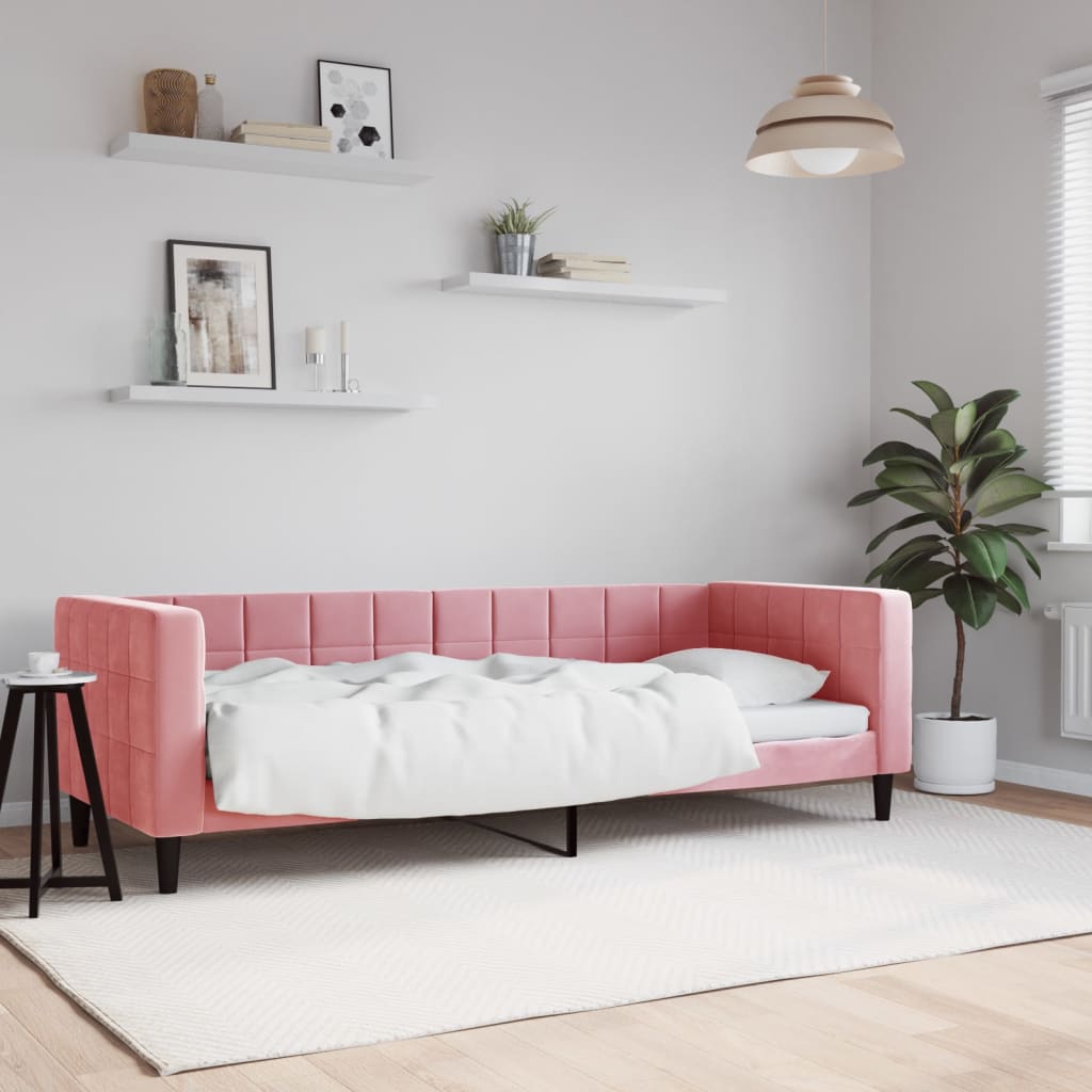 daybed 80x200 cm velour pink