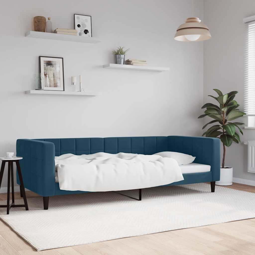 daybed 90x200 cm velour blå