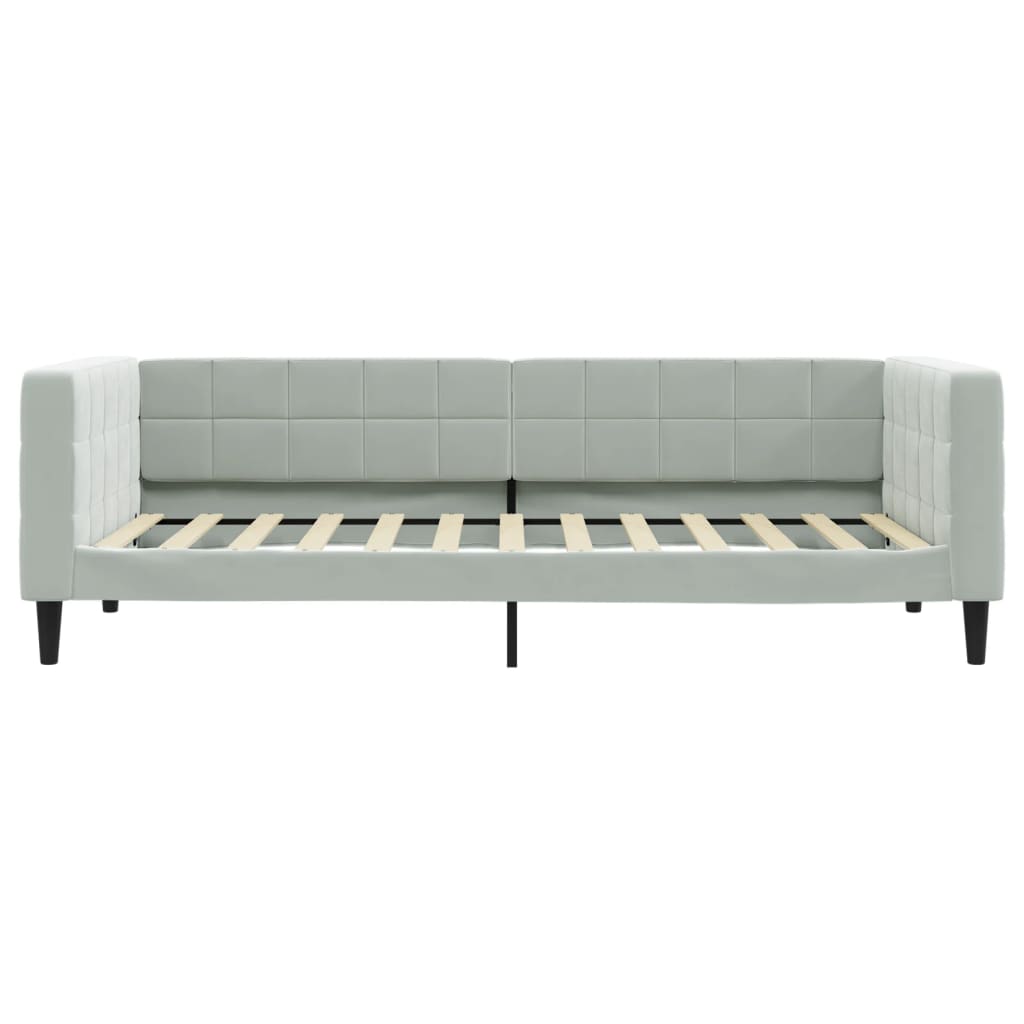 daybed 90x200 cm velour lysegrå
