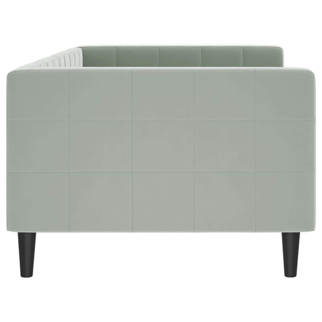 daybed 90x200 cm velour lysegrå