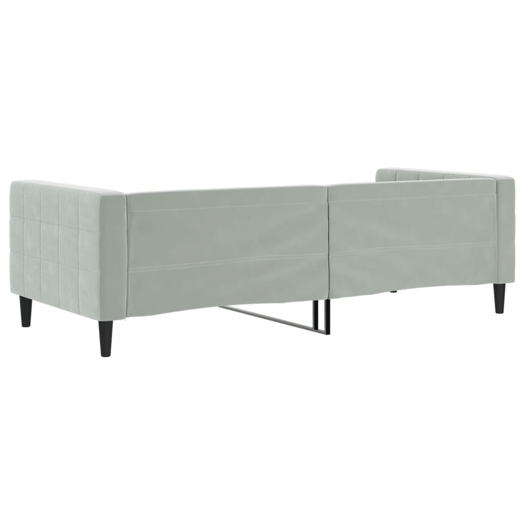 daybed 90x200 cm velour lysegrå
