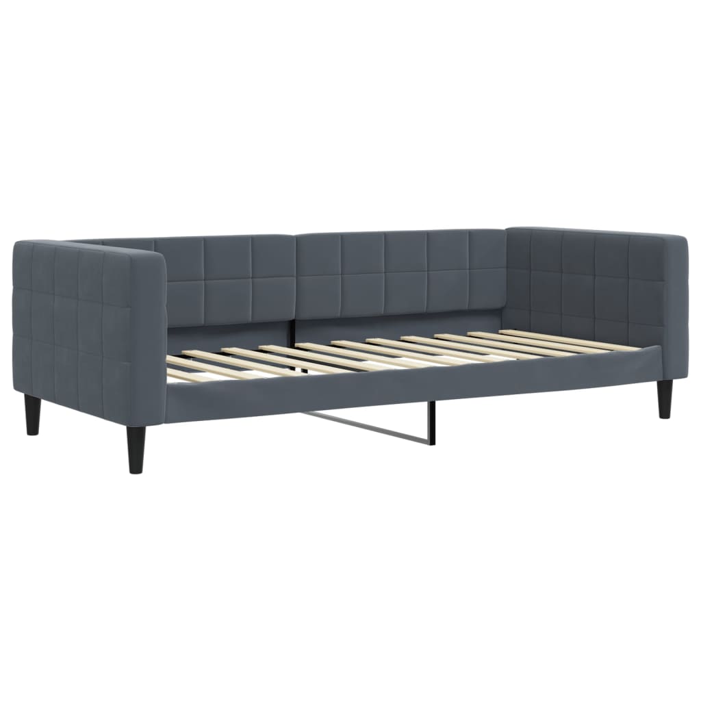 daybed 90x200 cm velour mørkegrå
