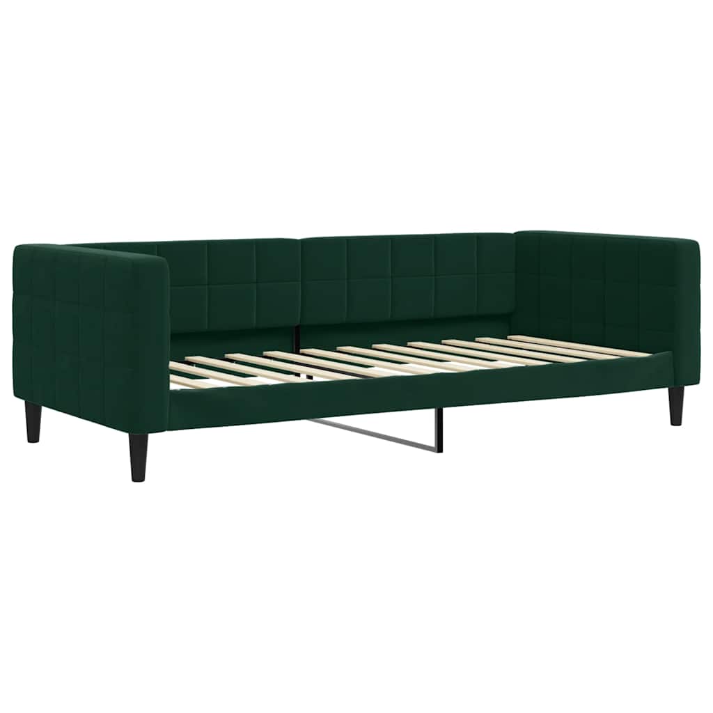 daybed 90x200 cm velour mørkegrøn