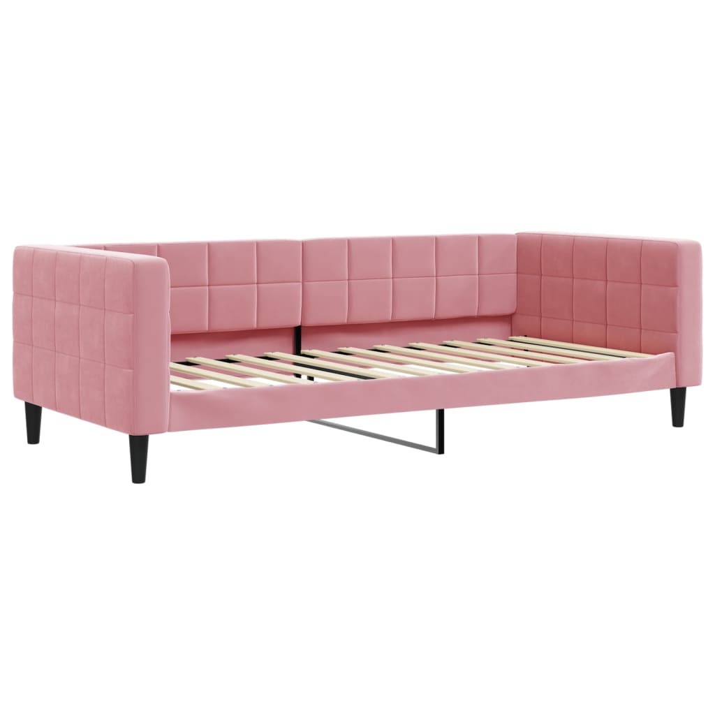 daybed 90x200 cm velour pink