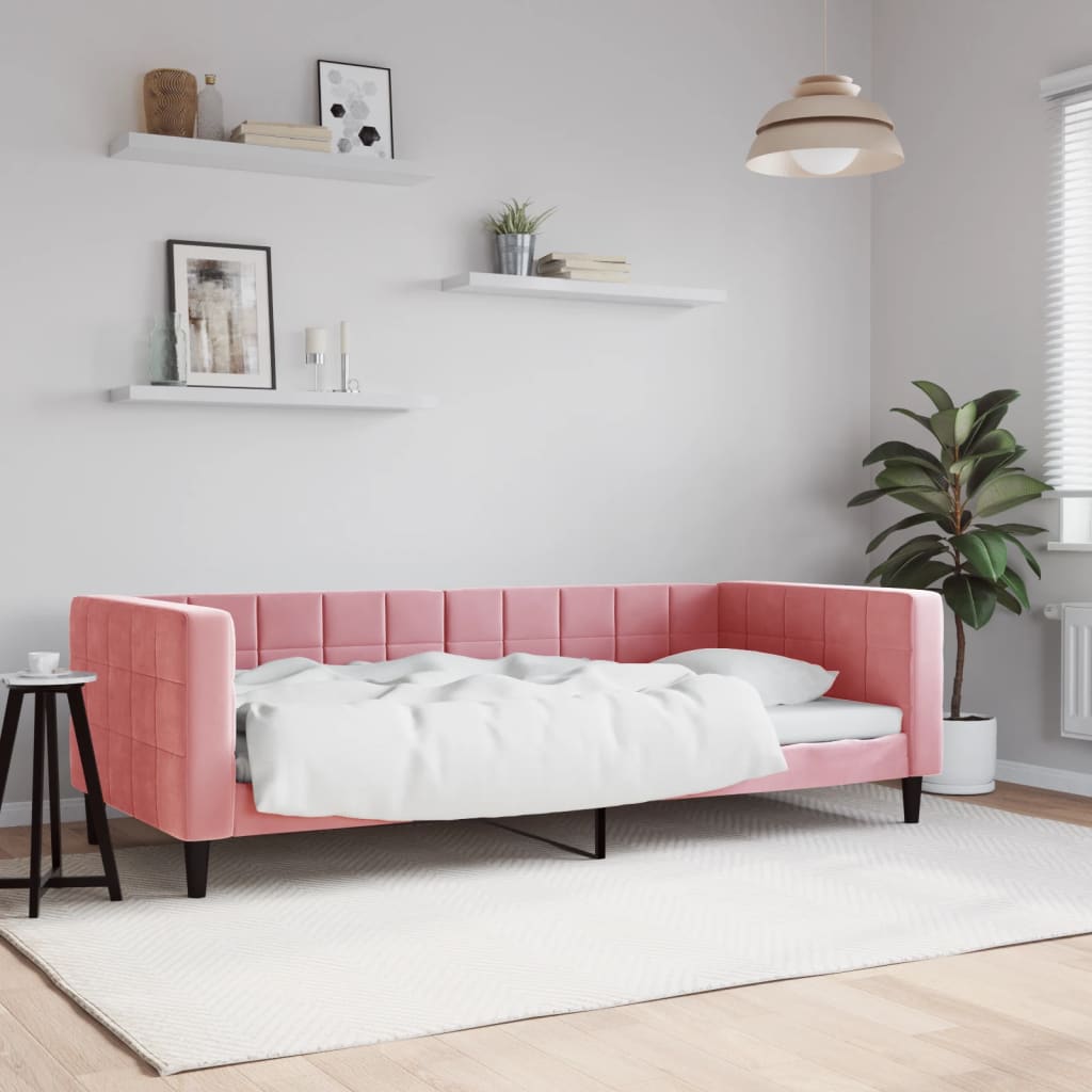 daybed 90x200 cm velour pink
