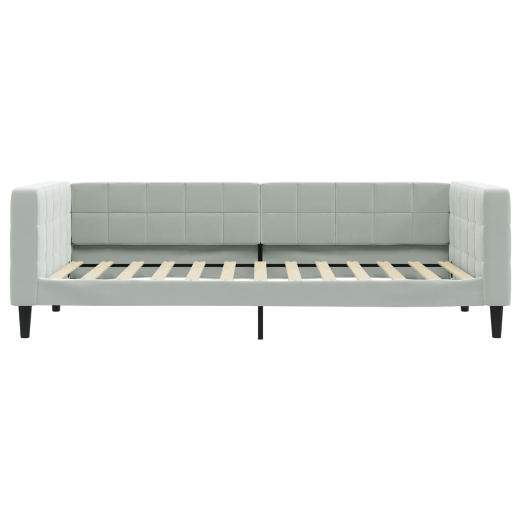 daybed 100x200 cm velour lysegrå