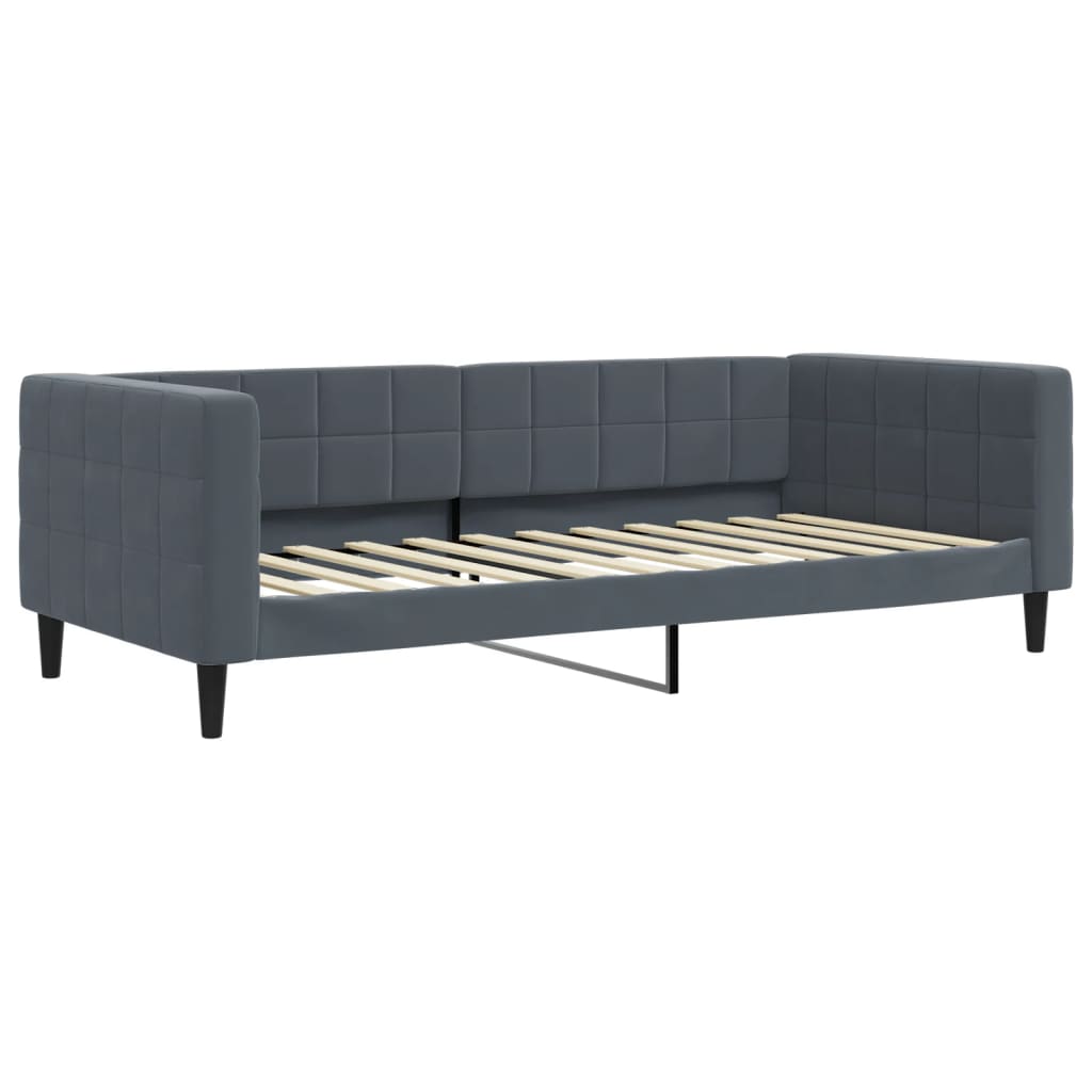 daybed 100x200 cm velour mørkegrå