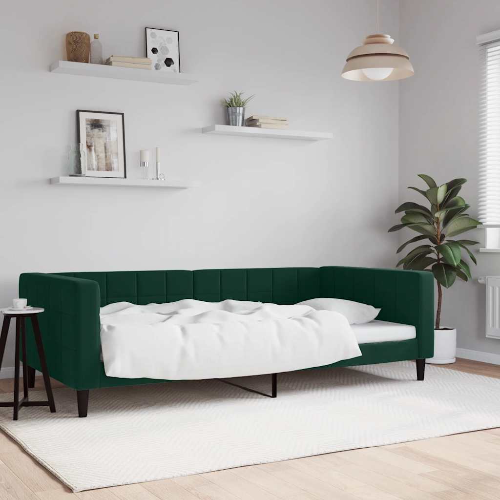 daybed 100x200 cm velour mørkegrøn