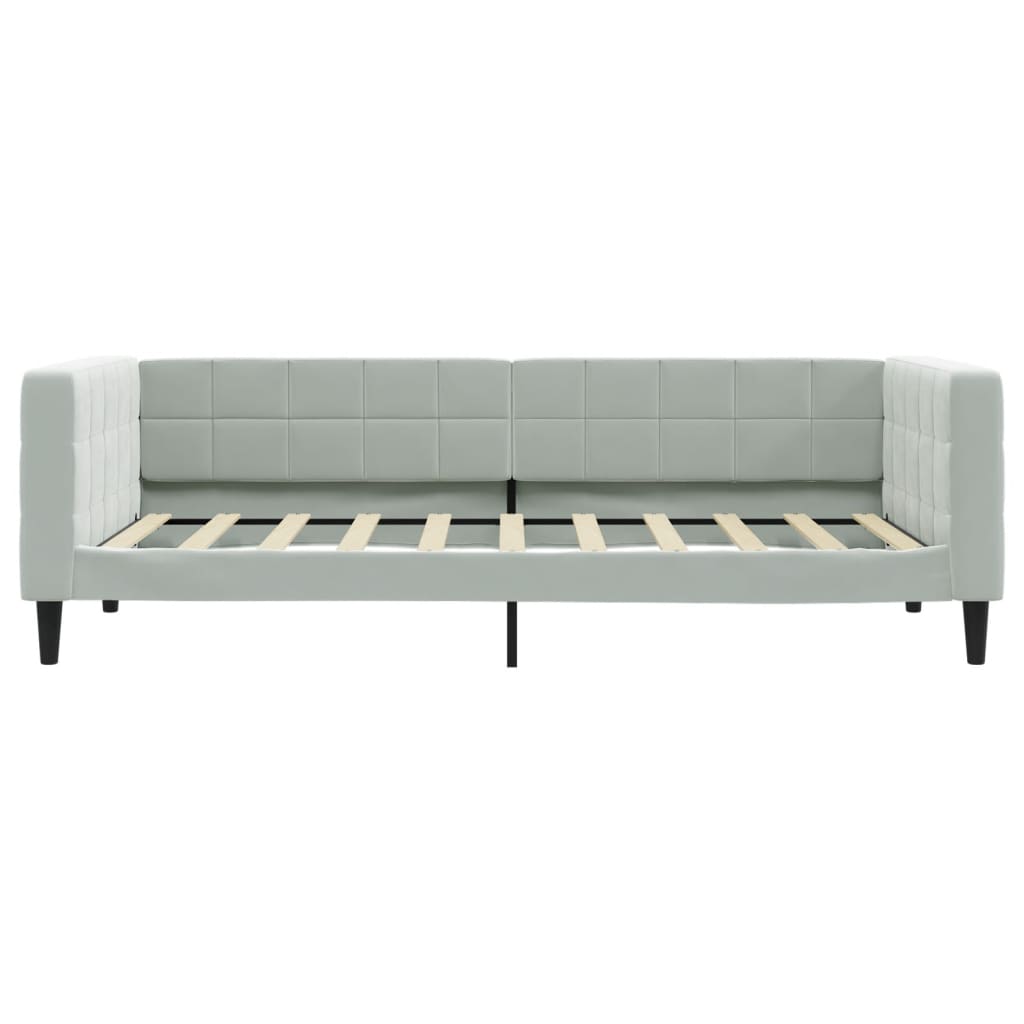 daybed 90x190 cm velour lysegrå