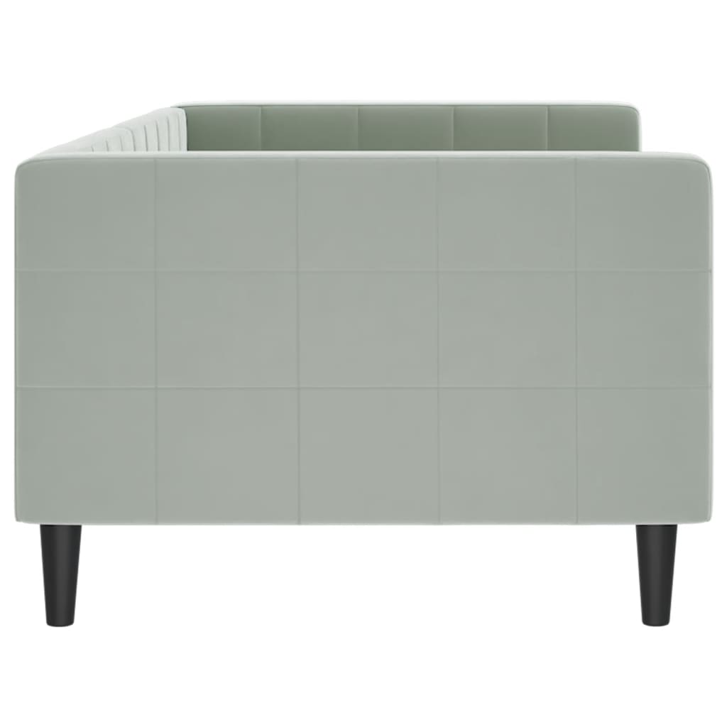 daybed 90x190 cm velour lysegrå