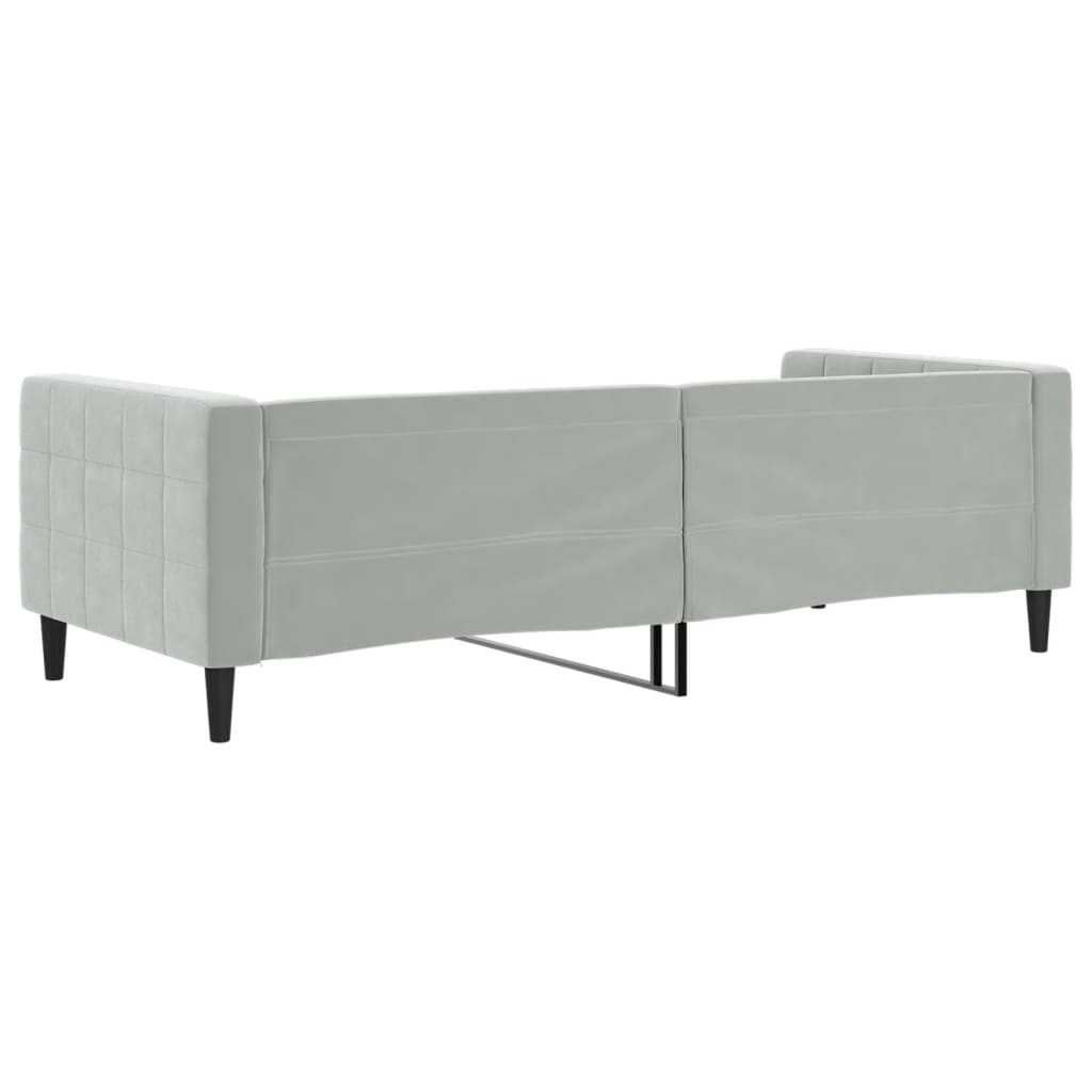 daybed 90x190 cm velour lysegrå