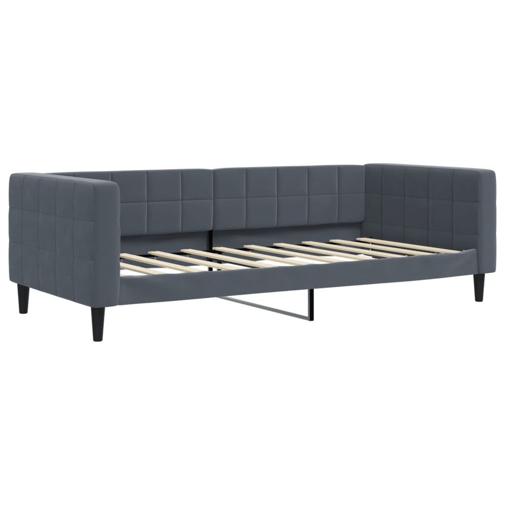 daybed 90x190 cm velour mørkegrå