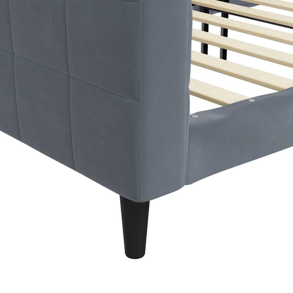 daybed 90x190 cm velour mørkegrå