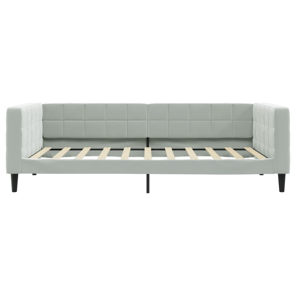 daybed 100x190 cm velour lysegrå