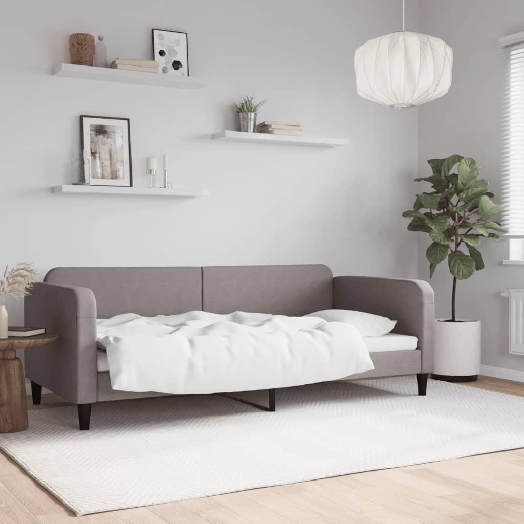daybed 90x200 cm stof gråbrun