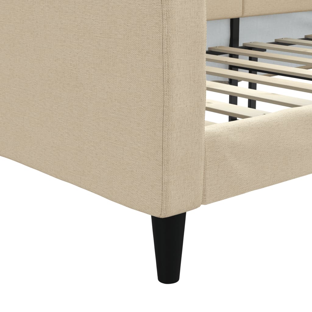 daybed 90x200 cm stof cremefarvet