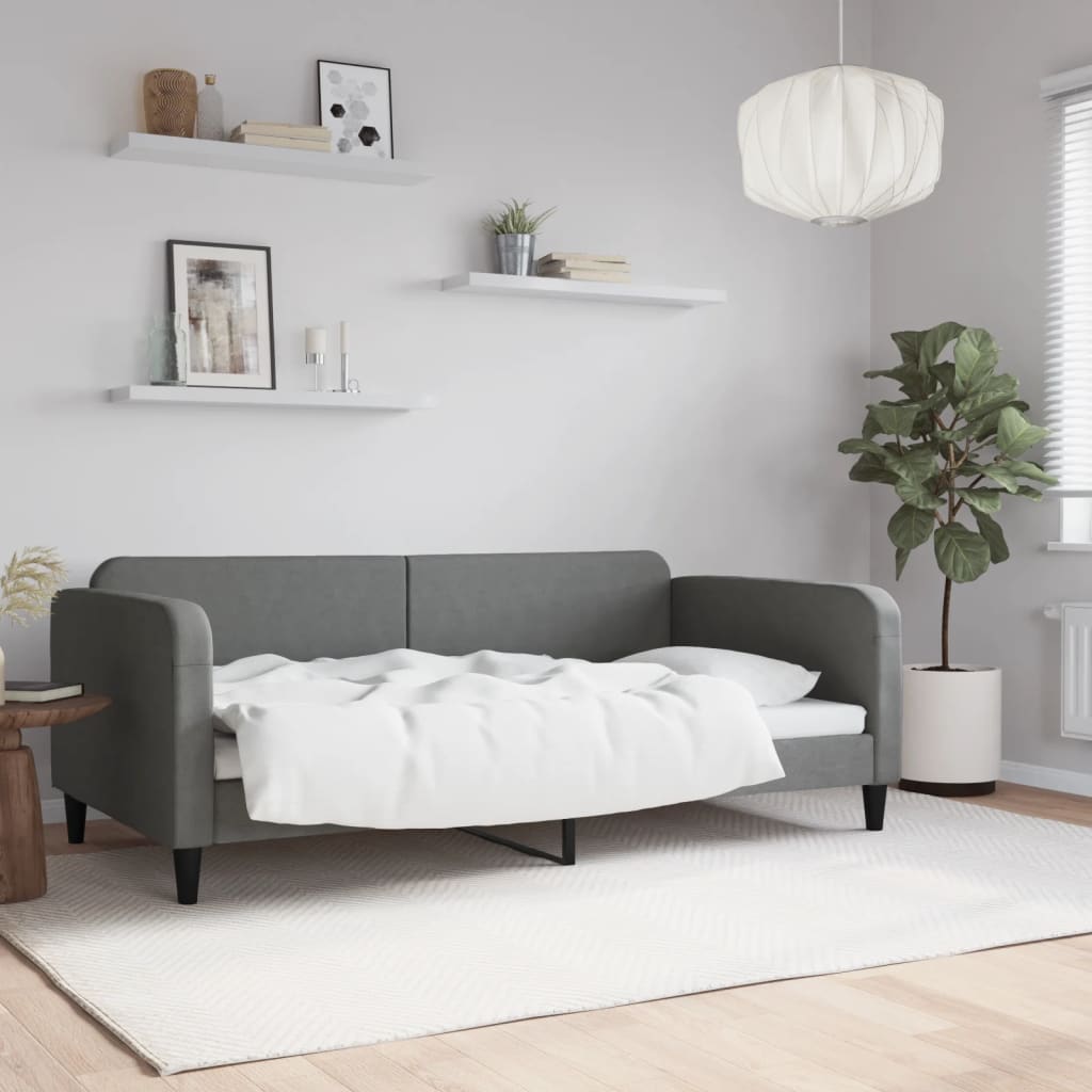 daybed 100x190 cm stof mørkegrå