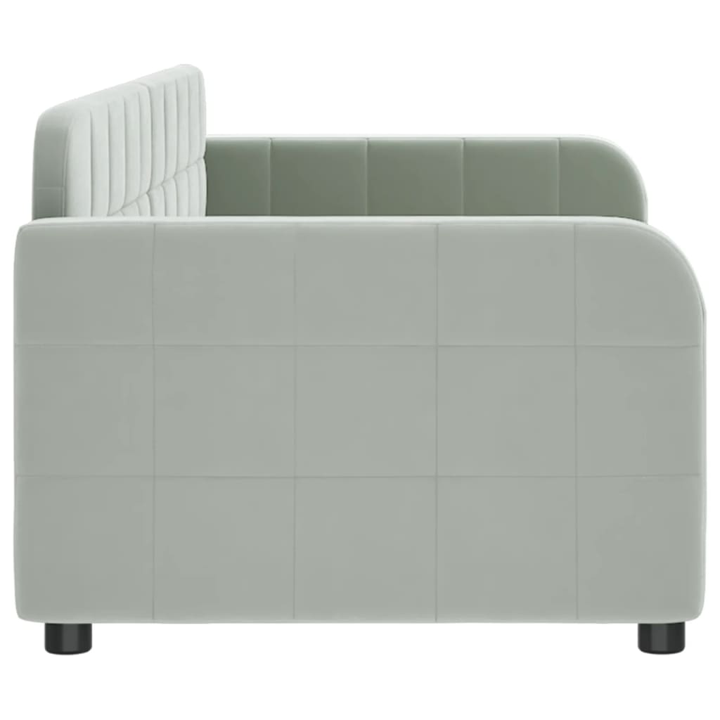 daybed 80x200 cm velour lysegrå