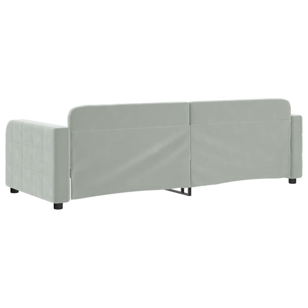 daybed 80x200 cm velour lysegrå