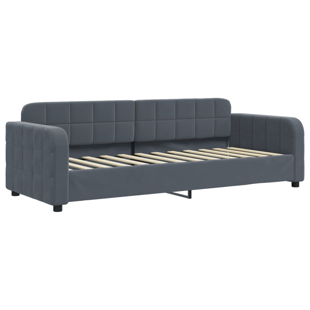 daybed 80x200 cm velour mørkegrå