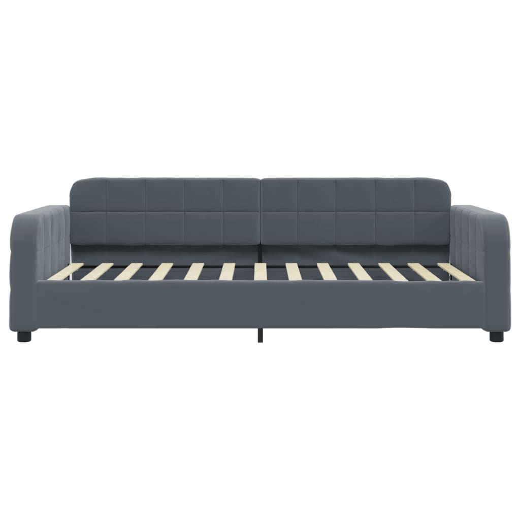 daybed 80x200 cm velour mørkegrå