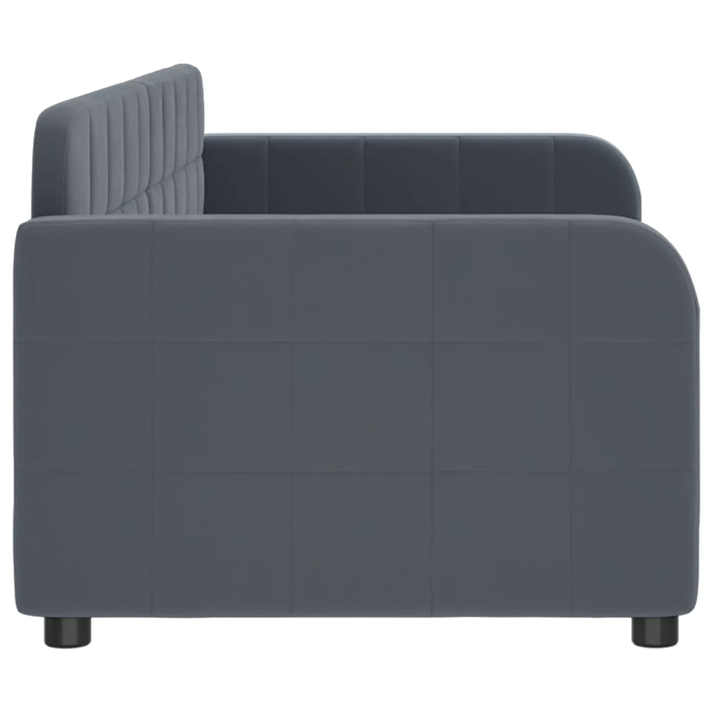 daybed 80x200 cm velour mørkegrå