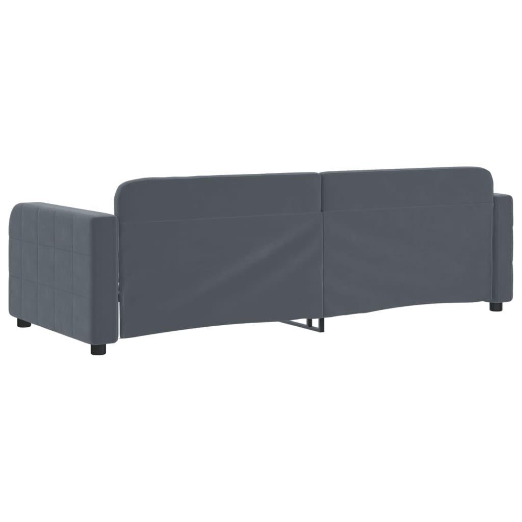 daybed 80x200 cm velour mørkegrå
