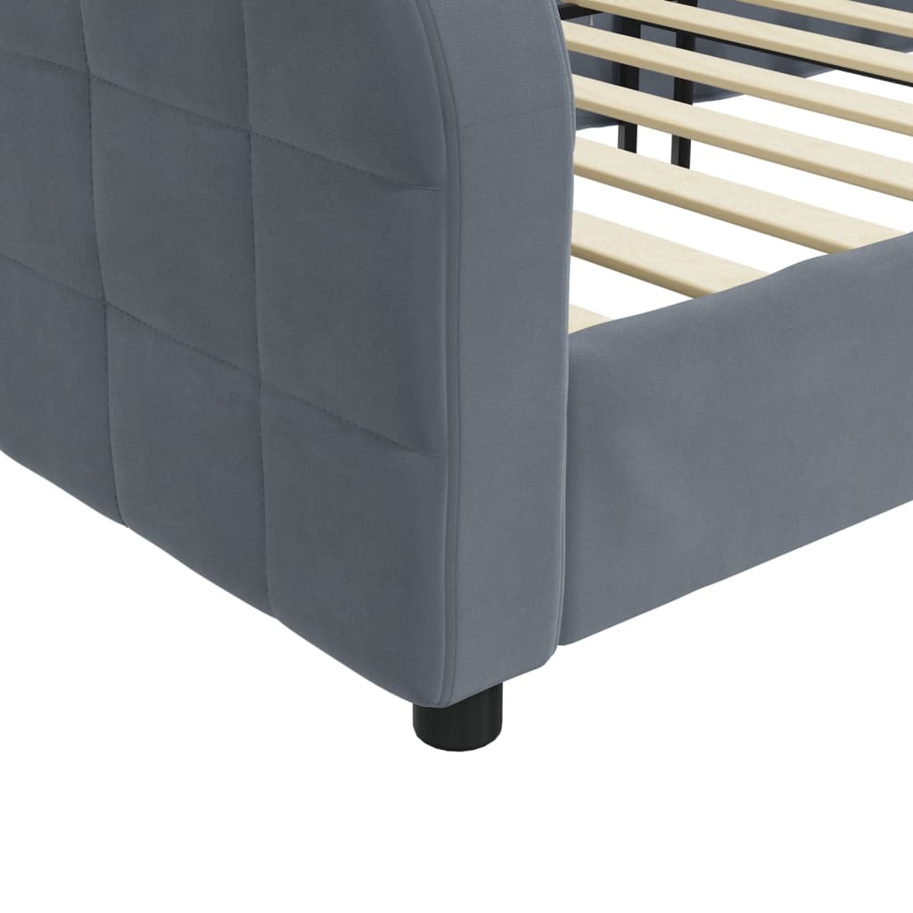 daybed 80x200 cm velour mørkegrå