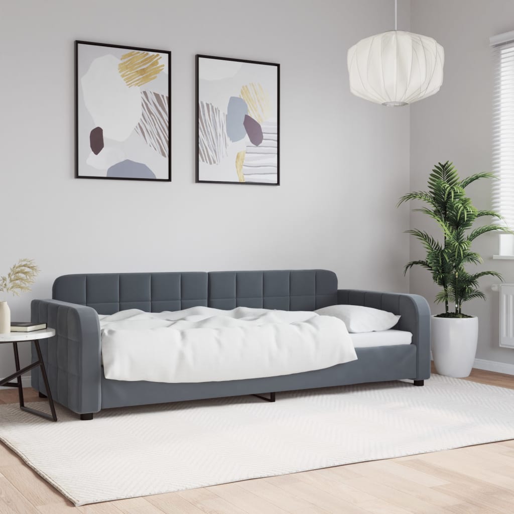 daybed 80x200 cm velour mørkegrå
