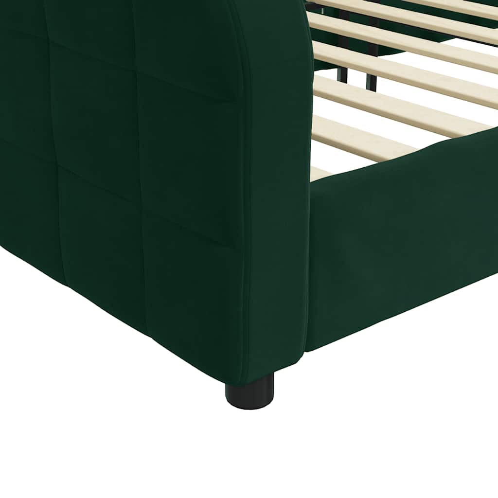 daybed 80x200 cm velour mørkegrøn