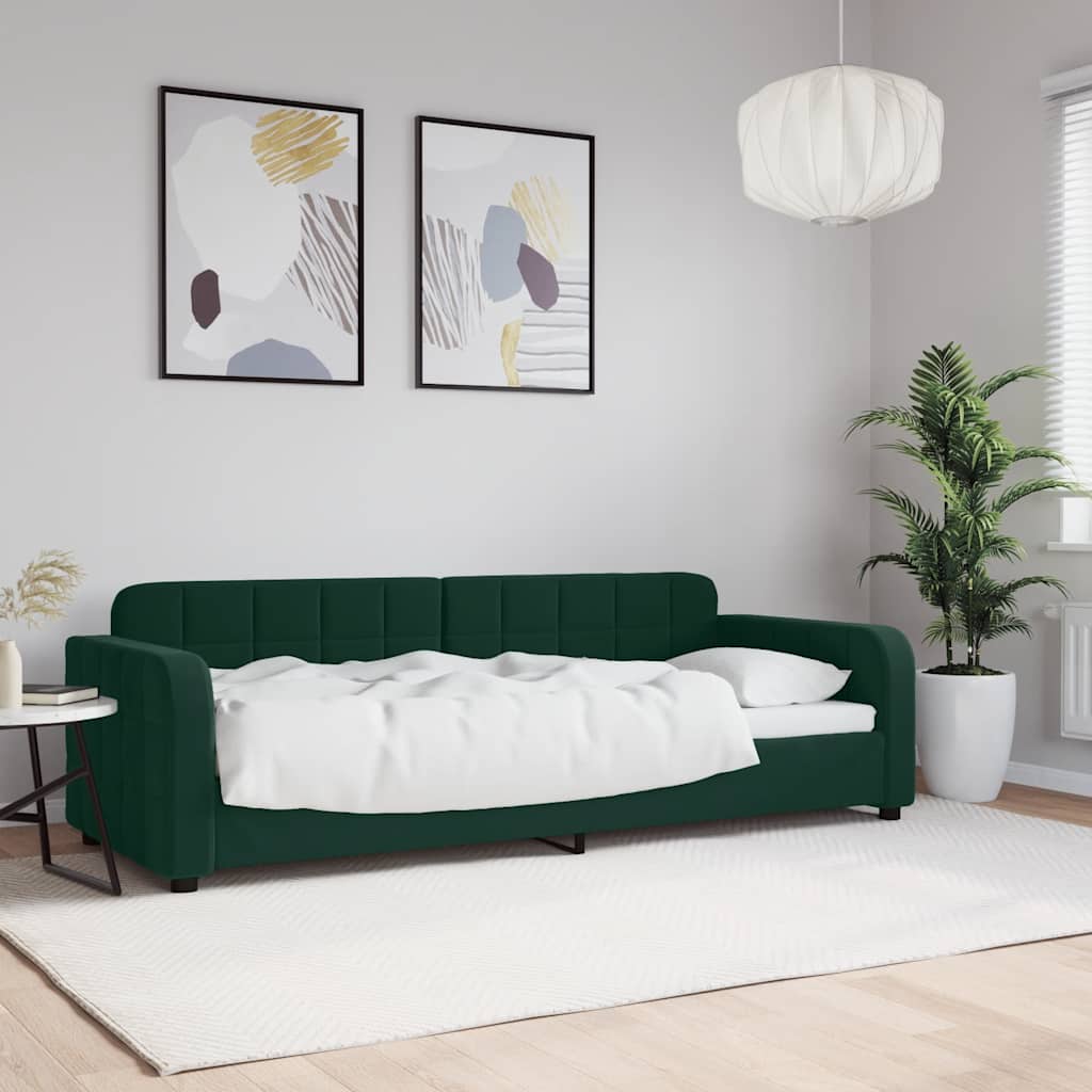 daybed 80x200 cm velour mørkegrøn