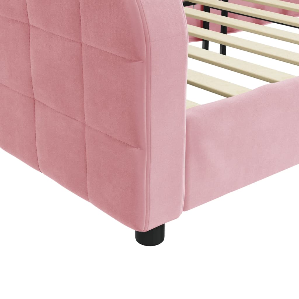 daybed 80x200 cm velour pink