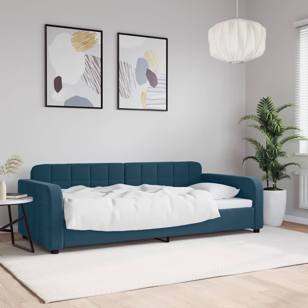 daybed 90x200 cm velour blå