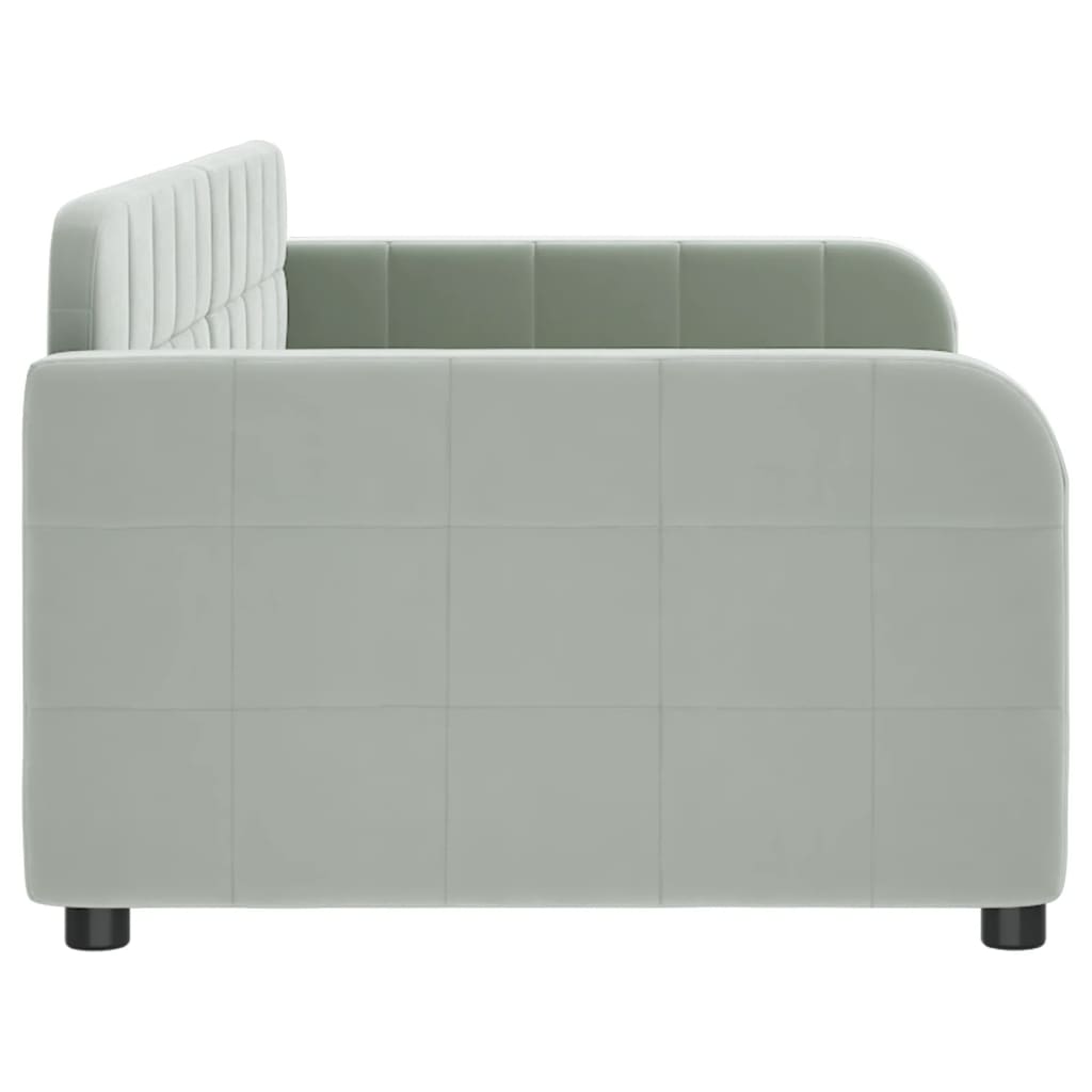 daybed 90x200 cm velour lysegrå