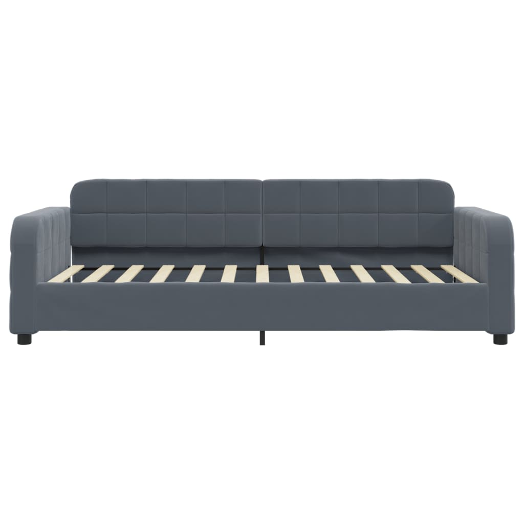 daybed 90x200 cm velour mørkegrå