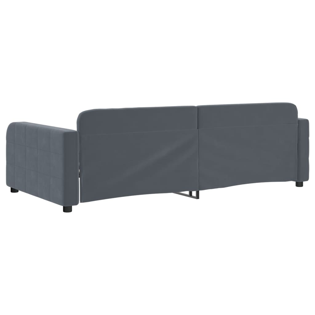 daybed 90x200 cm velour mørkegrå