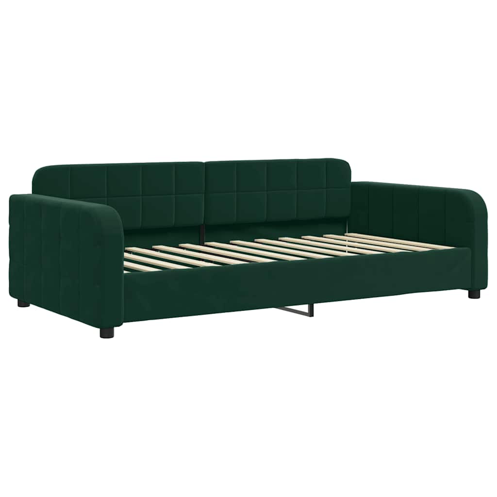 daybed 90x200 cm velour mørkegrøn
