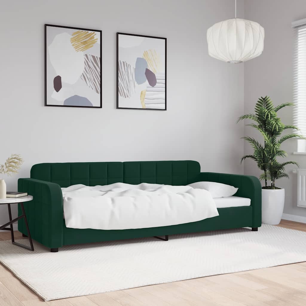daybed 90x200 cm velour mørkegrøn