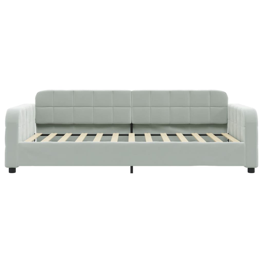 daybed 100x200 cm velour lysegrå