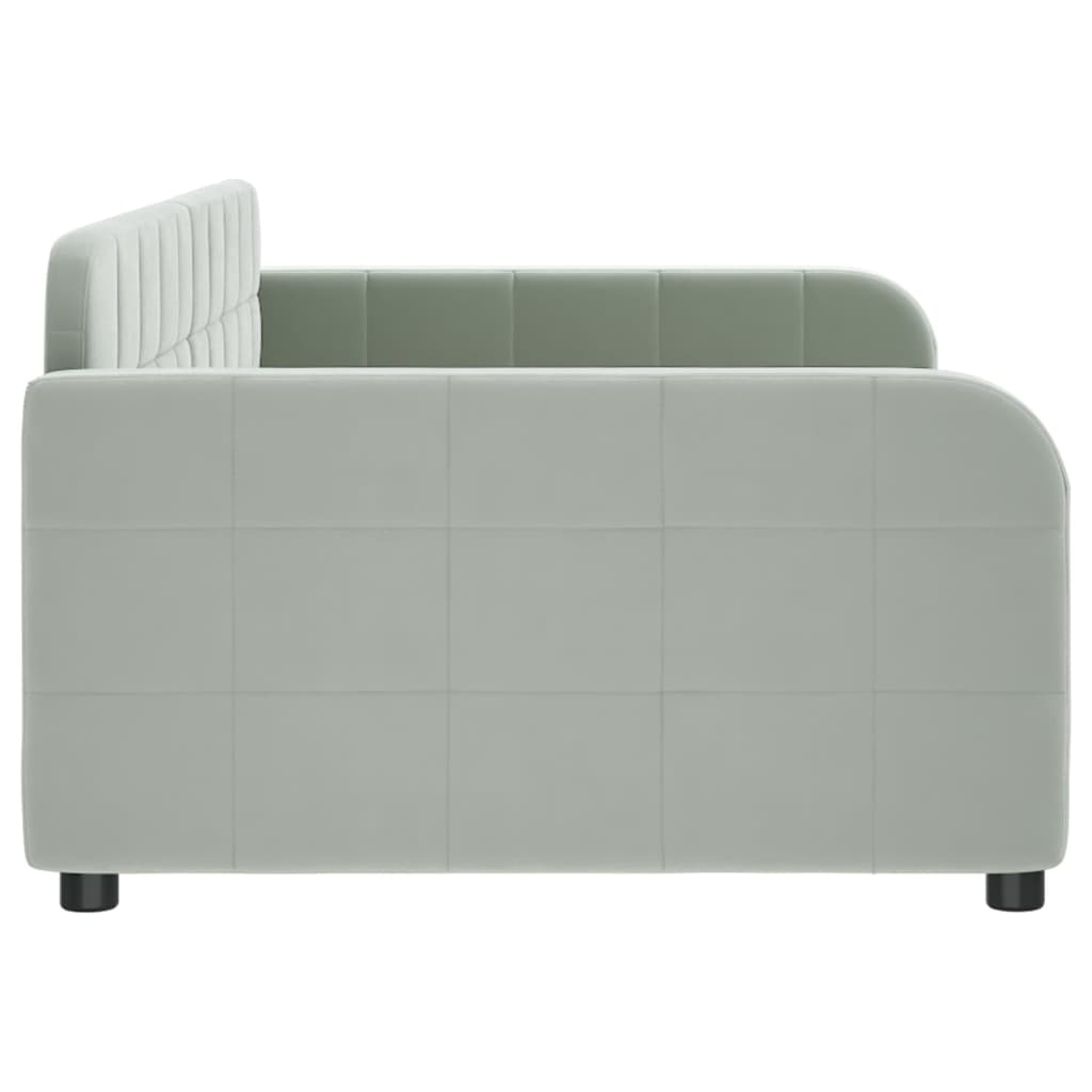 daybed 100x200 cm velour lysegrå