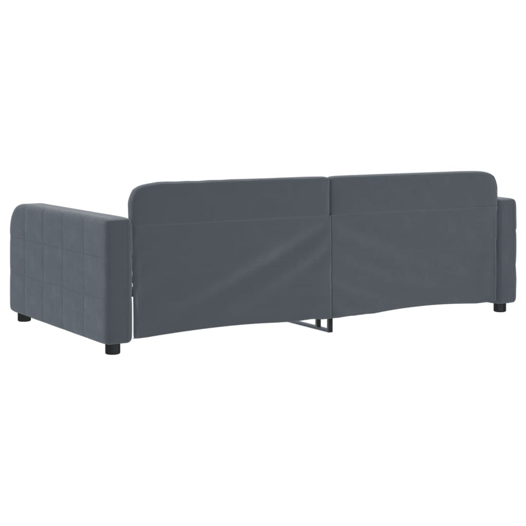 daybed 100x200 cm velour mørkegrå